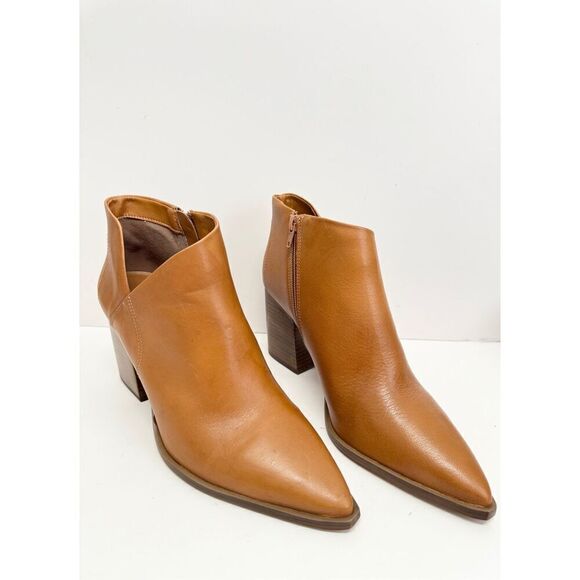 Arezzo Boots Size 9B Leather Pointed Toe Block Heel Pull On Booties NEW - Picture 6 of 11